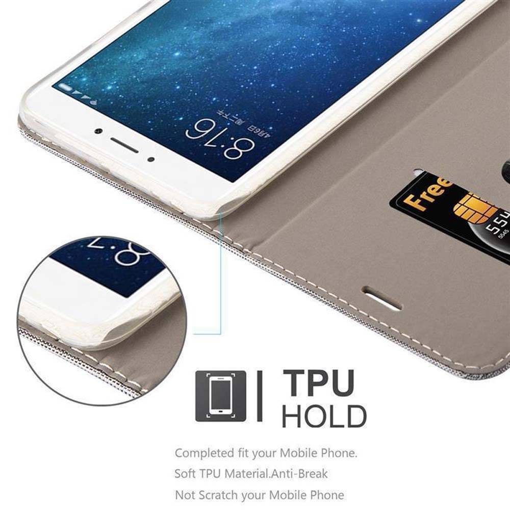 Cadorabo Hülle für Xiaomi Mi MAX 2 Schutzhülle in Grau Handy Hülle Etui Book Case Cover