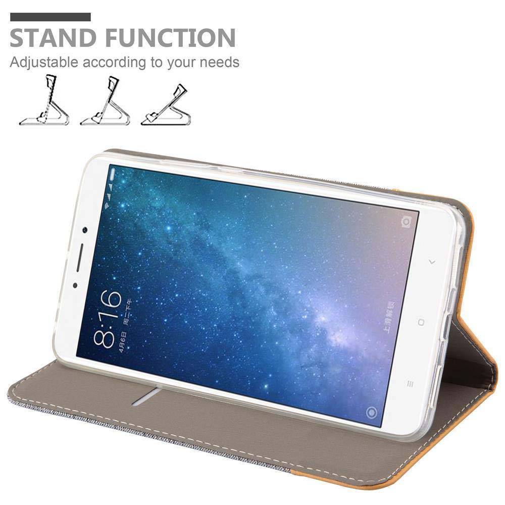 Cadorabo Hülle für Xiaomi Mi MAX 2 Schutzhülle in Grau Handy Hülle Etui Book Case Cover