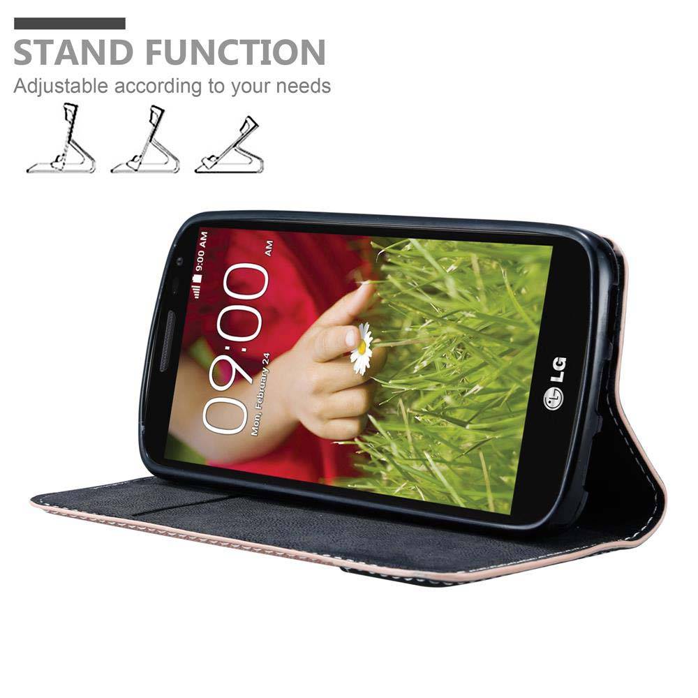 Cadorabo Hülle für LG G2 MINI Schutzhülle in Rosa SHandyhülle Book Case Etui Kunstleder