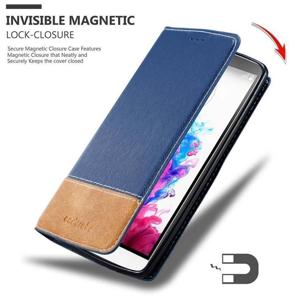 Cadorabo Hülle für LG G3 Schutzhülle in Blau SHandyhülle Book Case Etui Kunstleder
