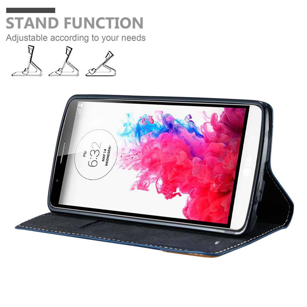 Cadorabo Hülle für LG G3 Schutzhülle in Blau SHandyhülle Book Case Etui Kunstleder