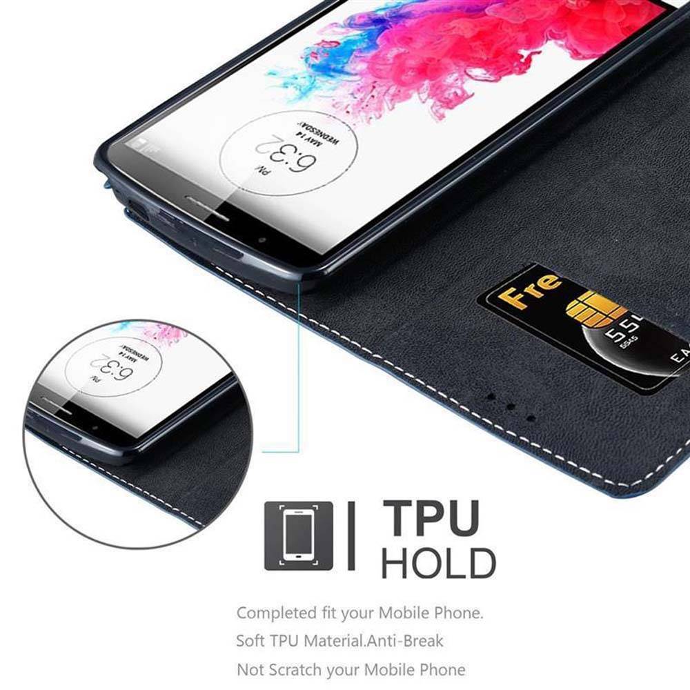 Cadorabo Hülle für LG G3 Schutzhülle in Blau SHandyhülle Book Case Etui Kunstleder
