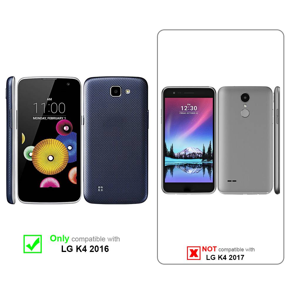 Cadorabo Schutzhülle für LG K4 2016 Hülle in Blau Etui Hard Case Handyhülle Cover