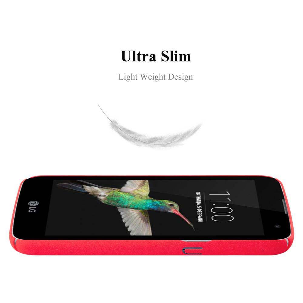 Cadorabo Schutzhülle für LG K4 2016 Hülle in Rot Etui Hard Case Handyhülle Cover