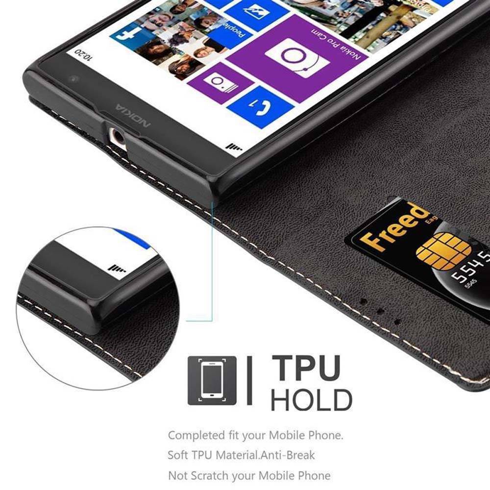 Cadorabo Hülle für Nokia Lumia 1020 Schutzhülle in Schwarz SHandyhülle Book Case Etui Kunstleder