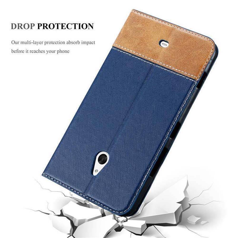 Cadorabo Hülle für Nokia Lumia 1320 Schutzhülle in Blau SHandyhülle Book Case Etui Kunstleder