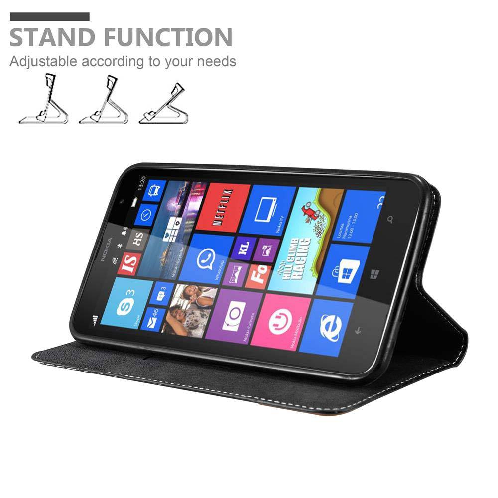 Cadorabo Hülle für Nokia Lumia 1320 Schutzhülle in Schwarz SHandyhülle Book Case Etui Kunstleder