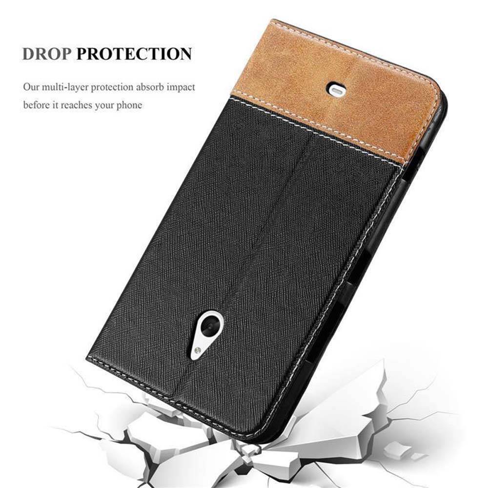 Cadorabo Hülle für Nokia Lumia 1320 Schutzhülle in Schwarz SHandyhülle Book Case Etui Kunstleder