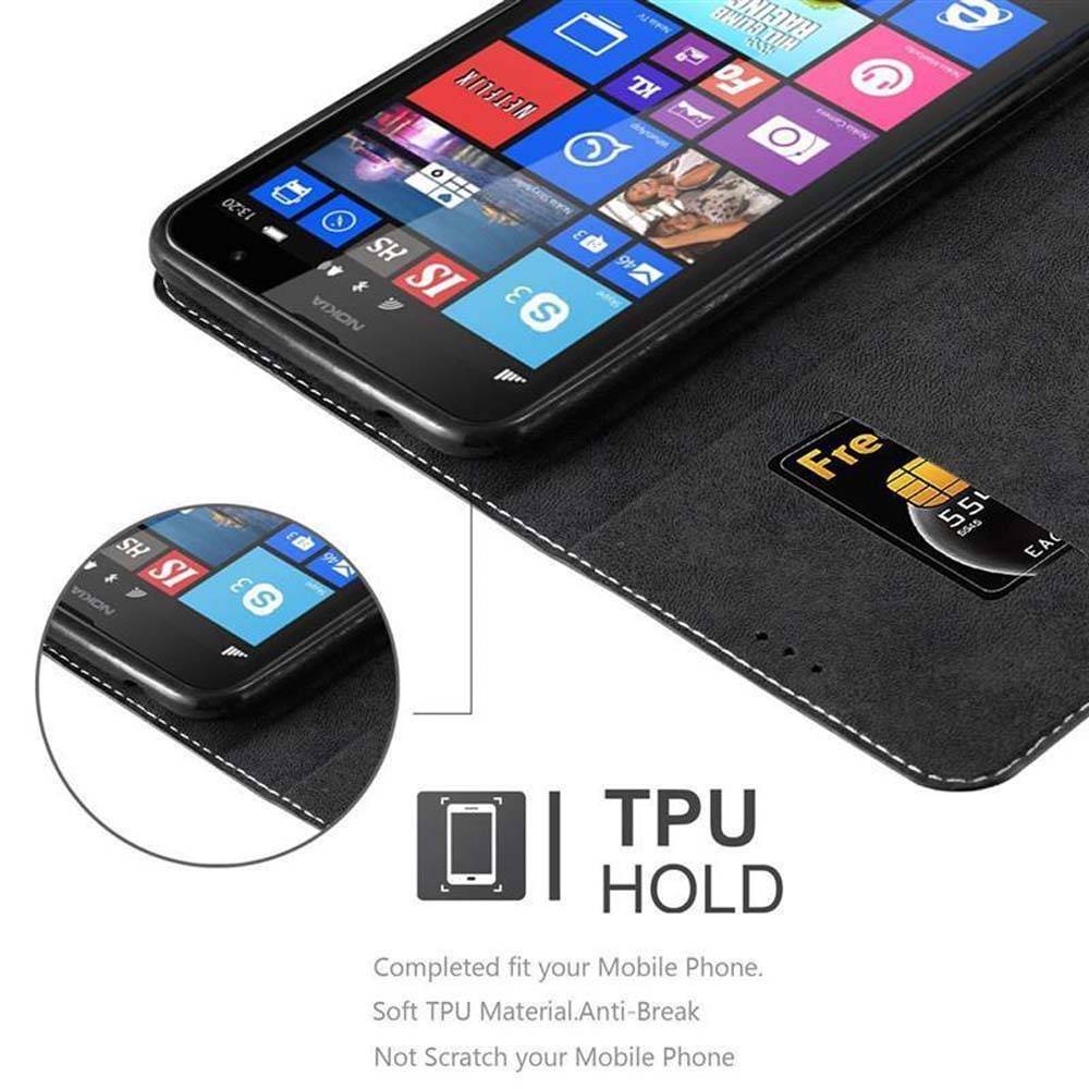 Cadorabo Hülle für Nokia Lumia 1320 Schutzhülle in Schwarz SHandyhülle Book Case Etui Kunstleder