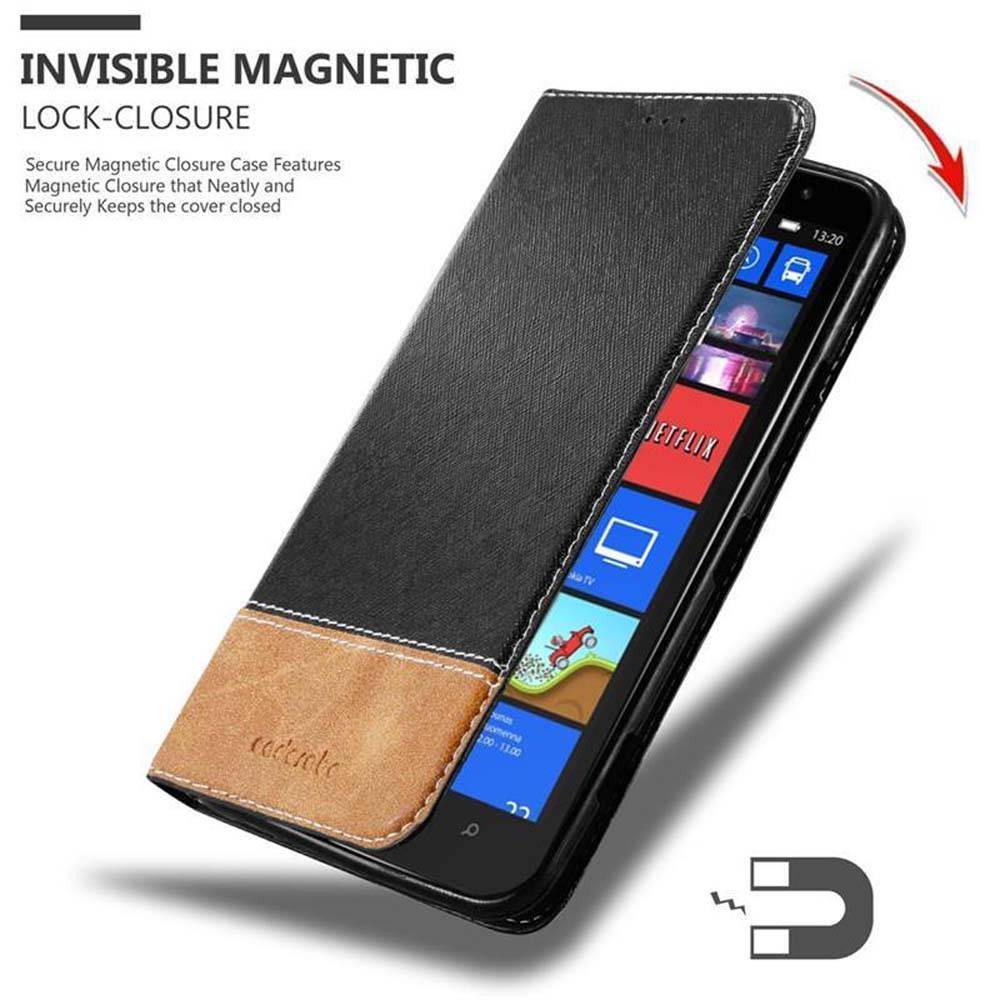 Cadorabo Hülle für Nokia Lumia 1320 Schutzhülle in Schwarz SHandyhülle Book Case Etui Kunstleder
