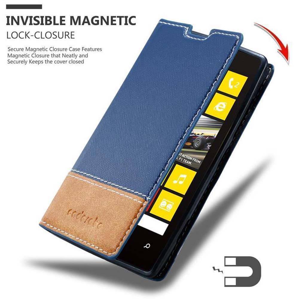 Cadorabo Hülle für Nokia Lumia 520 / 521 Schutzhülle in Blau SHandyhülle Book Case Etui Kunstleder