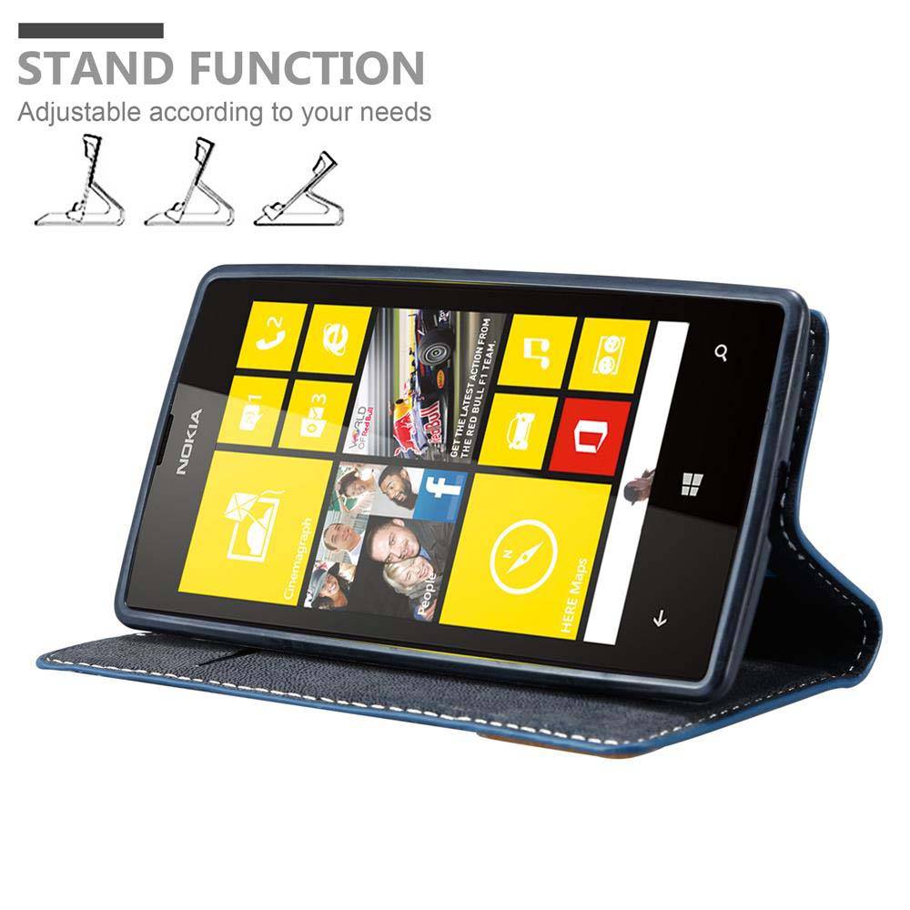Cadorabo Hülle für Nokia Lumia 520 / 521 Schutzhülle in Blau SHandyhülle Book Case Etui Kunstleder