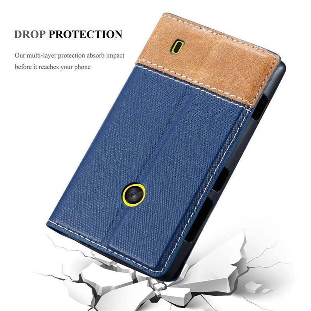 Cadorabo Hülle für Nokia Lumia 520 / 521 Schutzhülle in Blau SHandyhülle Book Case Etui Kunstleder