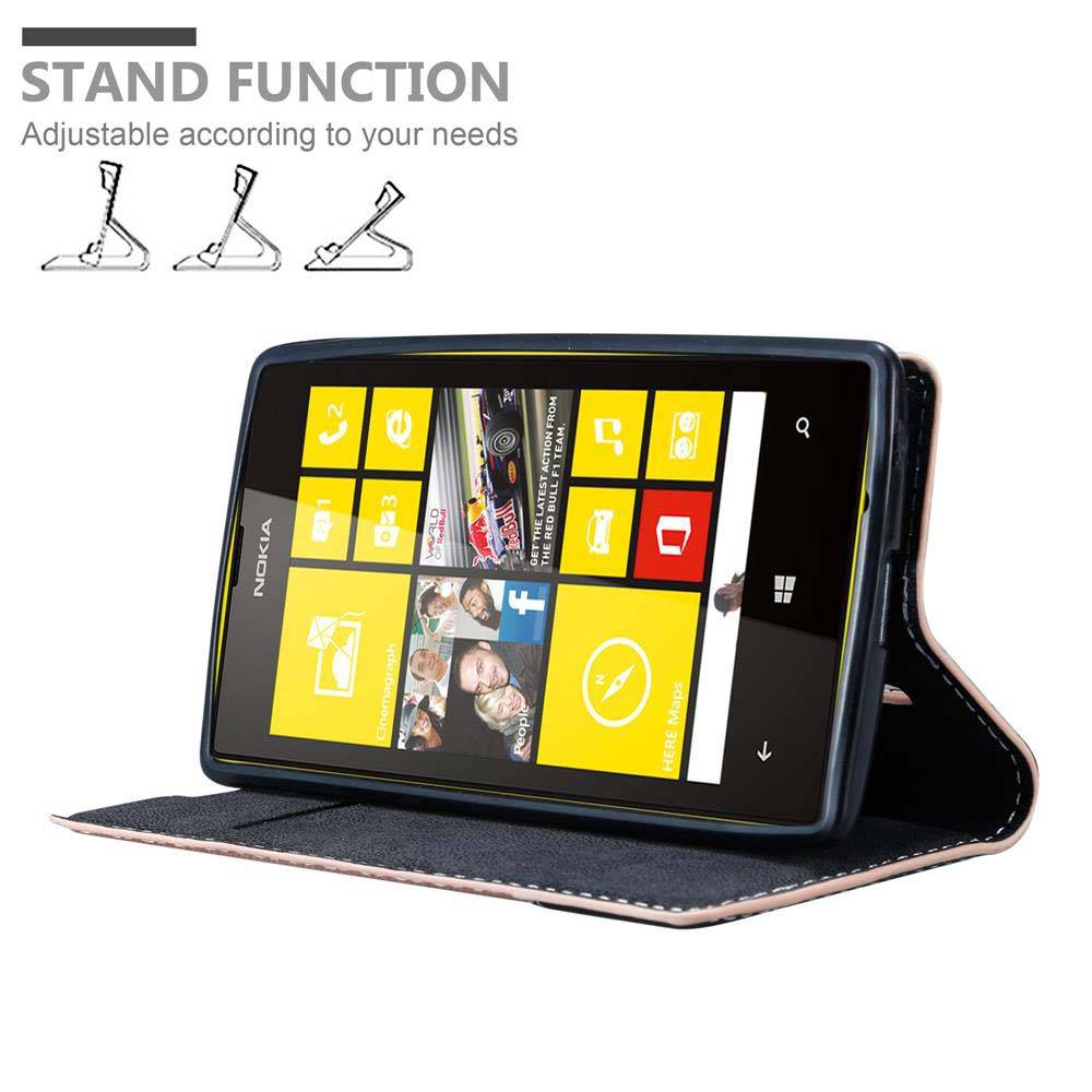 Cadorabo Hülle für Nokia Lumia 520 / 521 Schutzhülle in Rosa SHandyhülle Book Case Etui Kunstleder