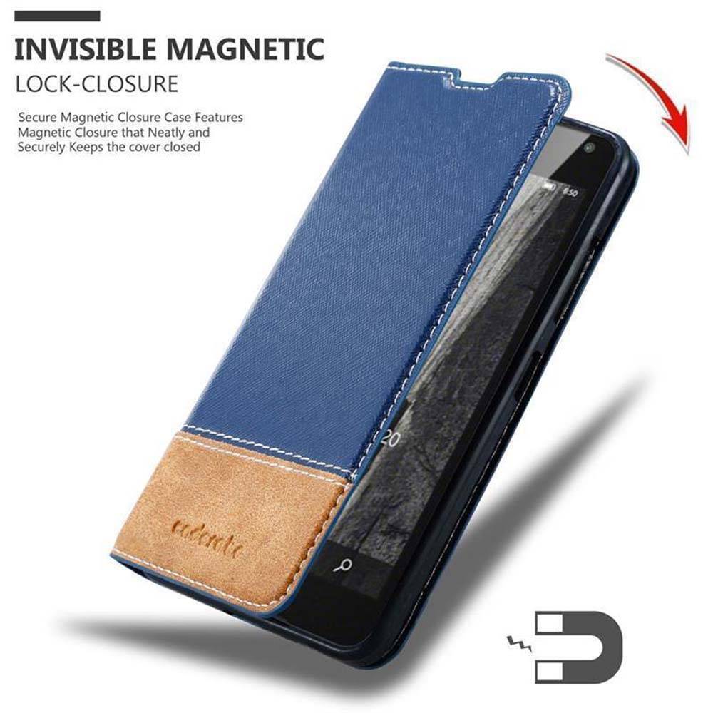 Cadorabo Hülle für Nokia Lumia 650 Schutzhülle in Blau SHandyhülle Book Case Etui Kunstleder