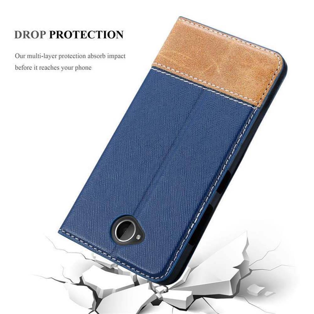 Cadorabo Hülle für Nokia Lumia 650 Schutzhülle in Blau SHandyhülle Book Case Etui Kunstleder