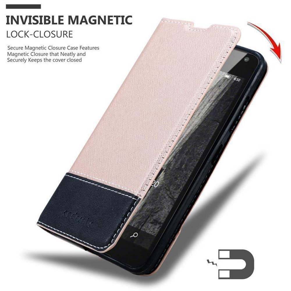 Cadorabo Hülle für Nokia Lumia 650 Schutzhülle in Rosa SHandyhülle Book Case Etui Kunstleder