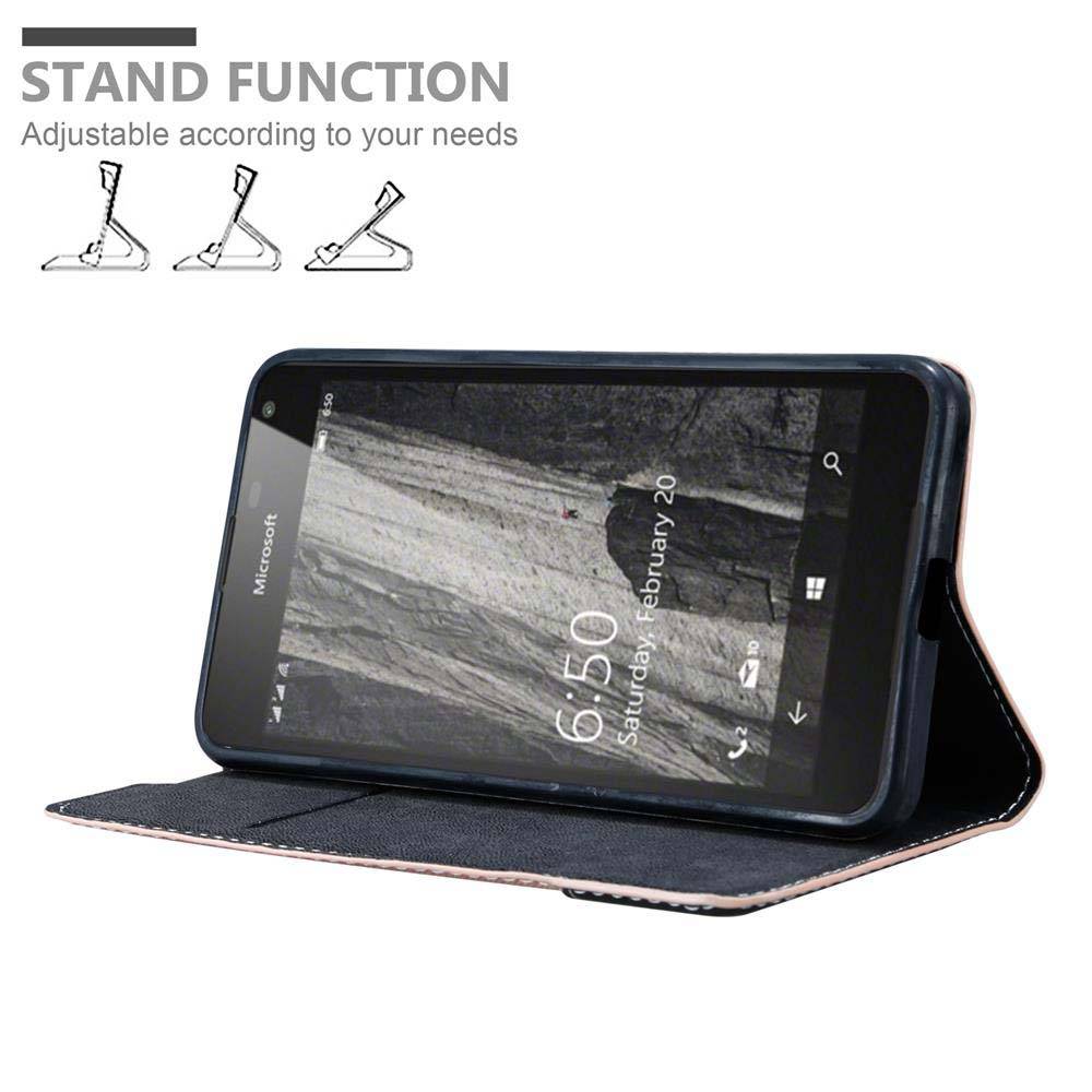 Cadorabo Hülle für Nokia Lumia 650 Schutzhülle in Rosa SHandyhülle Book Case Etui Kunstleder