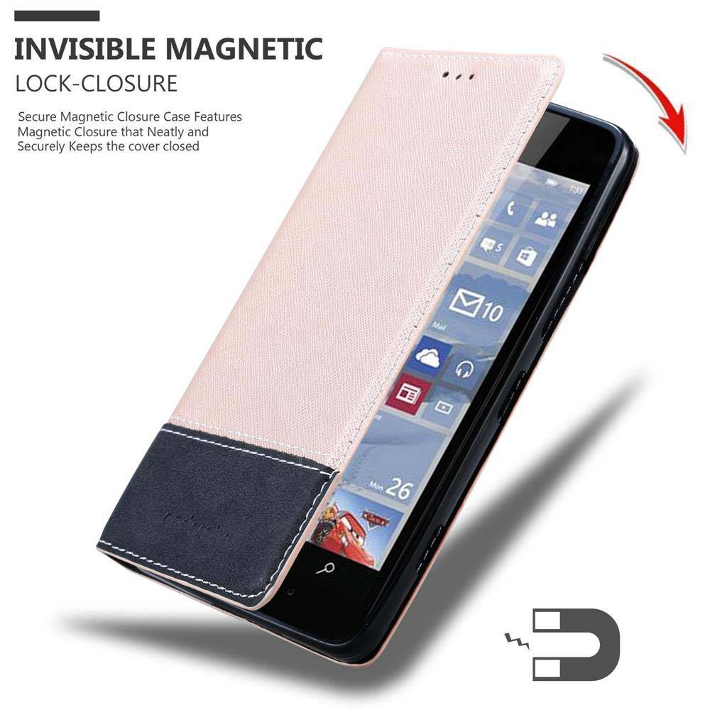 Cadorabo Hülle für Nokia Lumia 950 Schutzhülle in Rosa SHandyhülle Book Case Etui Kunstleder