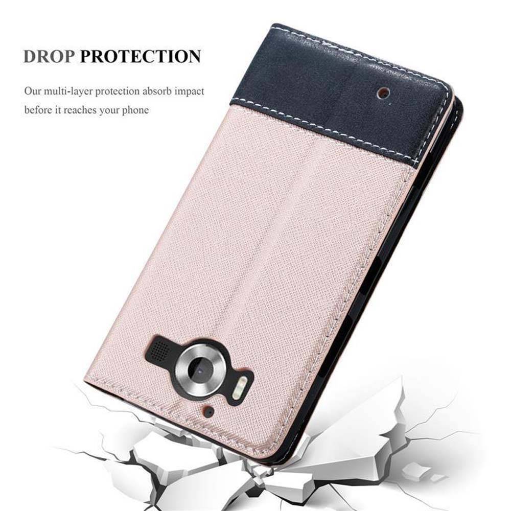 Cadorabo Hülle für Nokia Lumia 950 Schutzhülle in Rosa SHandyhülle Book Case Etui Kunstleder