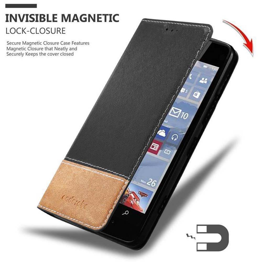 Cadorabo Hülle für Nokia Lumia 950 Schutzhülle in Schwarz SHandyhülle Book Case Etui Kunstleder
