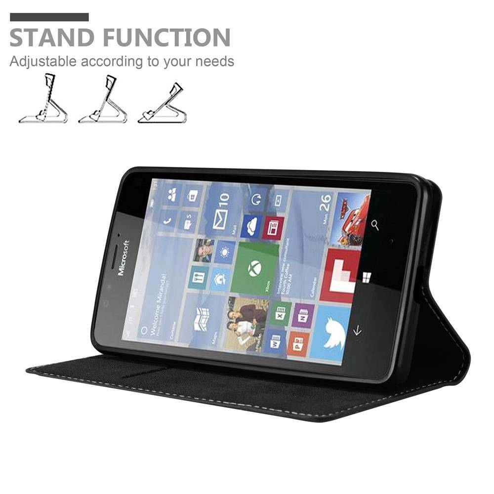 Cadorabo Hülle für Nokia Lumia 950 Schutzhülle in Schwarz SHandyhülle Book Case Etui Kunstleder