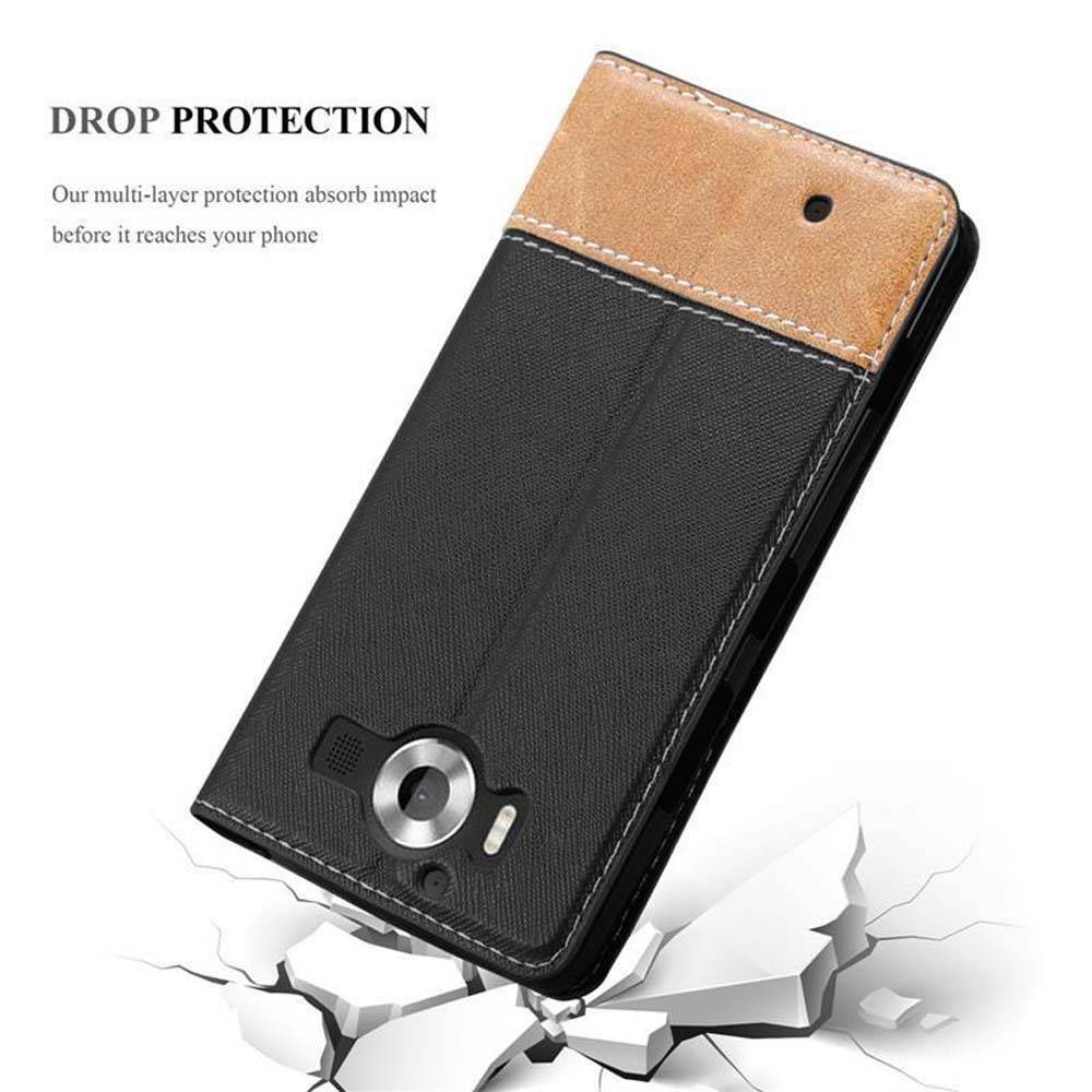 Cadorabo Hülle für Nokia Lumia 950 Schutzhülle in Schwarz SHandyhülle Book Case Etui Kunstleder