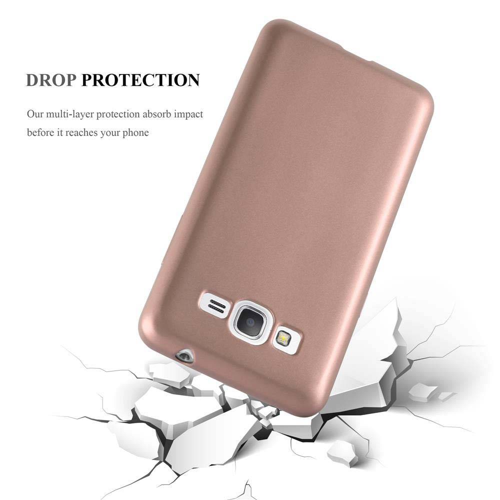 Cadorabo Schutzhülle für Samsung Galaxy GRAND PRIME Hülle in Rosa Handyhülle TPU Silikon Etui Cover Case