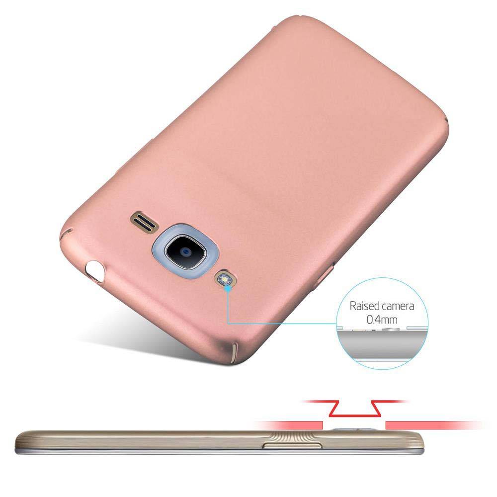 Cadorabo Hülle für Samsung Galaxy J2 2016 Schutzhülle in Rosa Hard Case Handy Hülle Etui