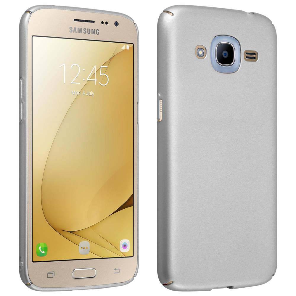Cadorabo Hülle für Samsung Galaxy J2 2016 Schutzhülle in Silber Hard Case Handy Hülle Etui
