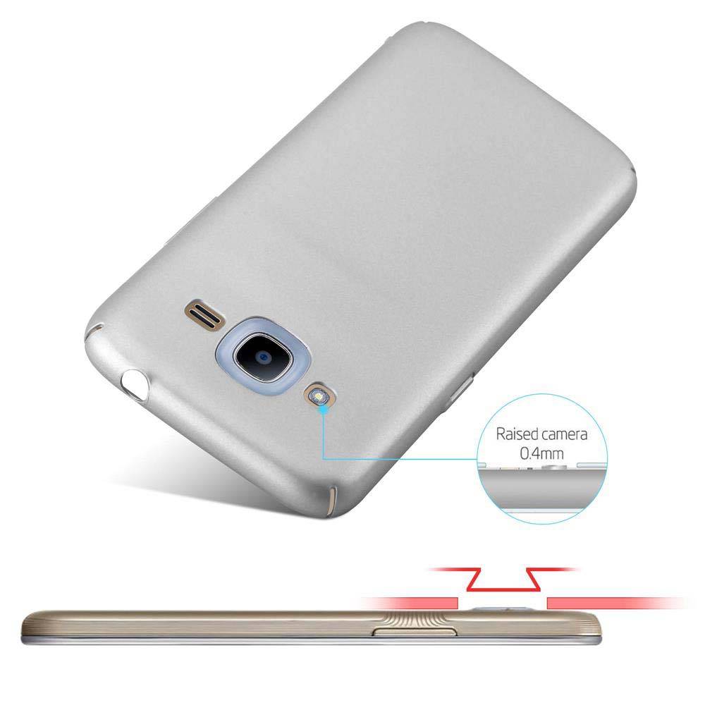 Cadorabo Hülle für Samsung Galaxy J2 2016 Schutzhülle in Silber Hard Case Handy Hülle Etui