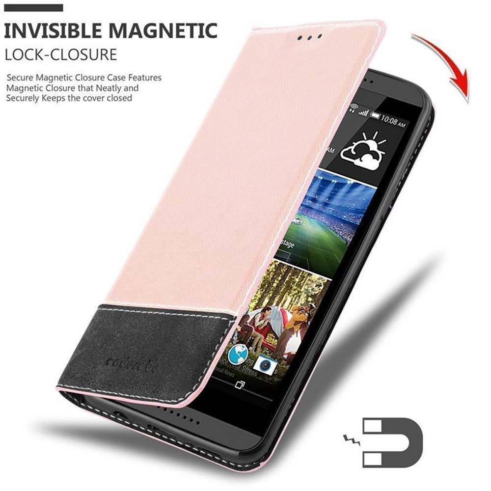 Cadorabo Hülle für HTC Desire 820 Schutzhülle in Rosa SHandyhülle Book Case Etui Kunstleder