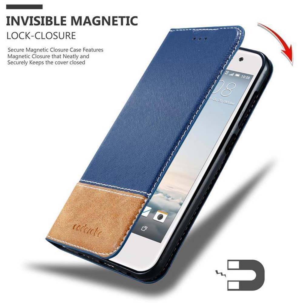 Cadorabo Hülle für HTC ONE A9 Schutzhülle in Blau SHandyhülle Book Case Etui Kunstleder