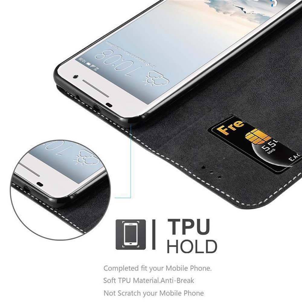 Cadorabo Hülle für HTC ONE A9 Schutzhülle in Schwarz SHandyhülle Book Case Etui Kunstleder
