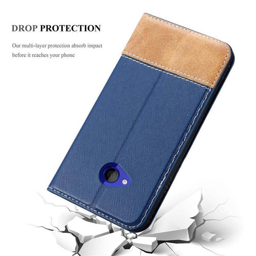 Cadorabo Hülle für HTC U PLAY Schutzhülle in Blau SHandyhülle Book Case Etui Kunstleder