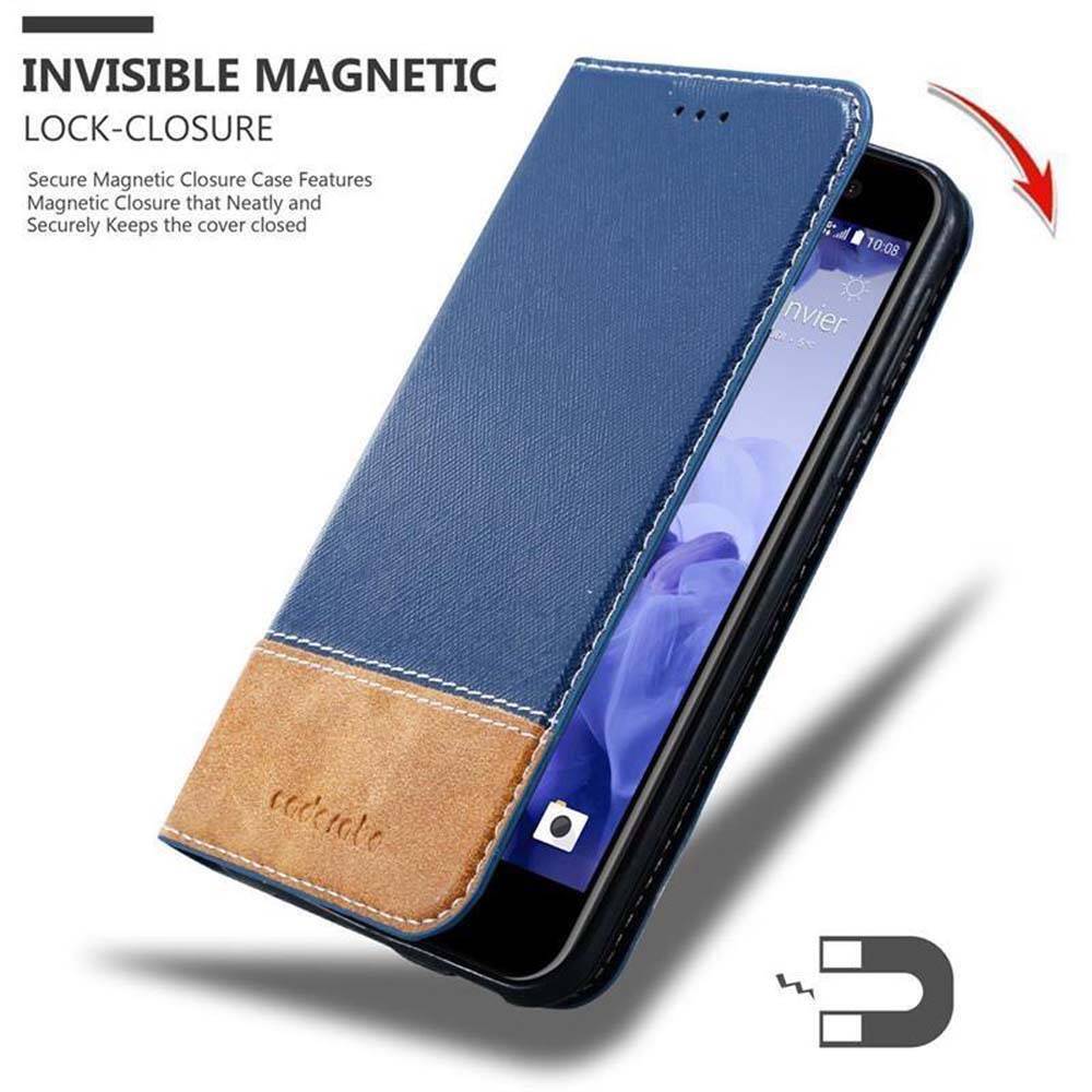 Cadorabo Hülle für HTC U PLAY Schutzhülle in Blau SHandyhülle Book Case Etui Kunstleder