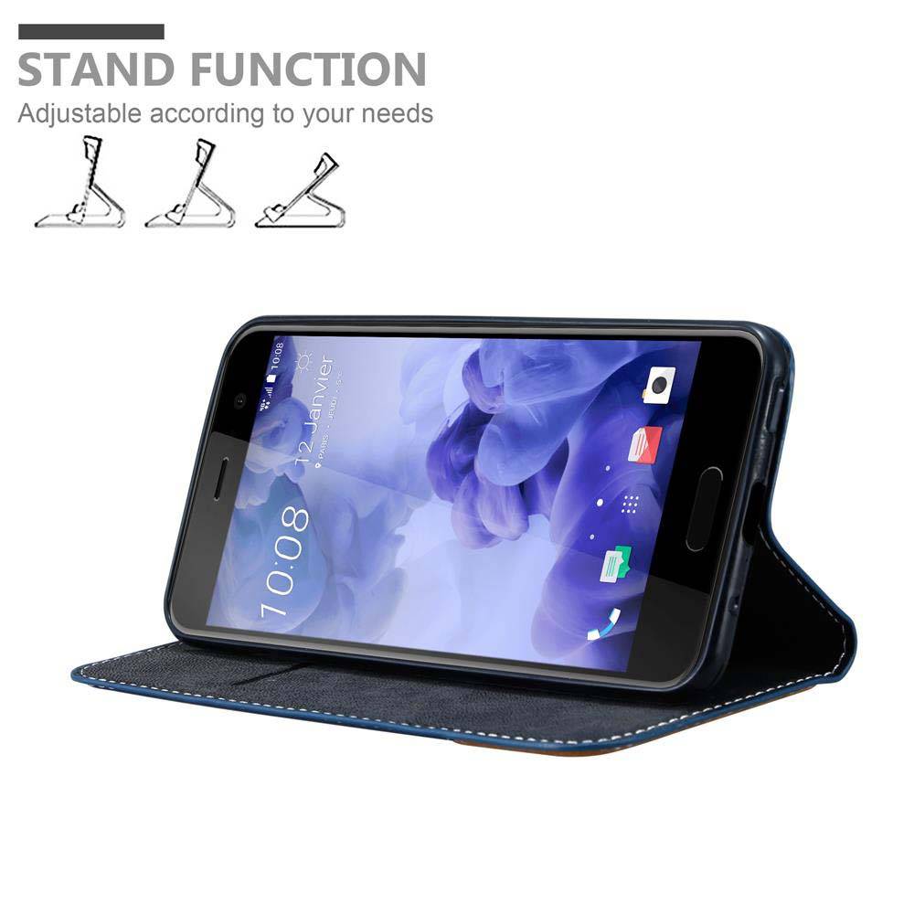Cadorabo Hülle für HTC U PLAY Schutzhülle in Blau SHandyhülle Book Case Etui Kunstleder
