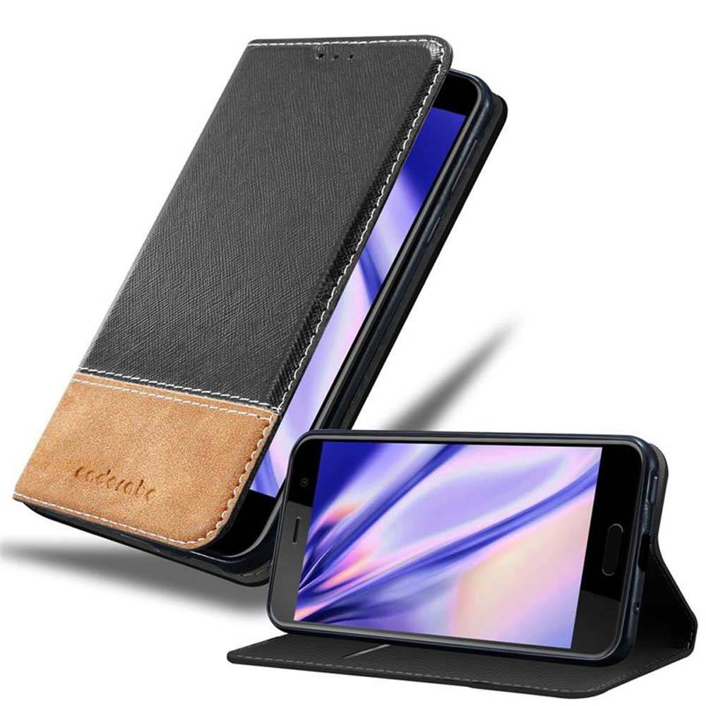 Cadorabo Hülle für HTC U PLAY Schutzhülle in Schwarz SHandyhülle Book Case Etui Kunstleder