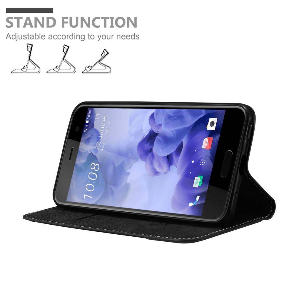 Cadorabo Hülle für HTC U PLAY Schutzhülle in Schwarz SHandyhülle Book Case Etui Kunstleder