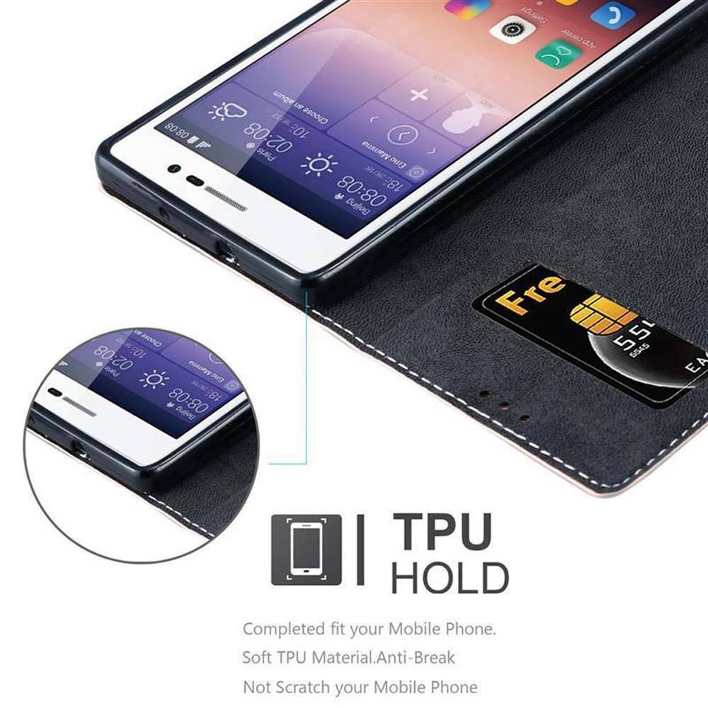 Cadorabo Hülle für Huawei ASCEND P7 Schutzhülle in Rosa SHandyhülle Book Case Etui Kunstleder