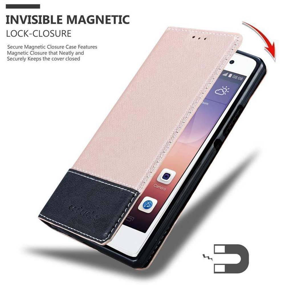 Cadorabo Hülle für Huawei ASCEND P7 Schutzhülle in Rosa SHandyhülle Book Case Etui Kunstleder