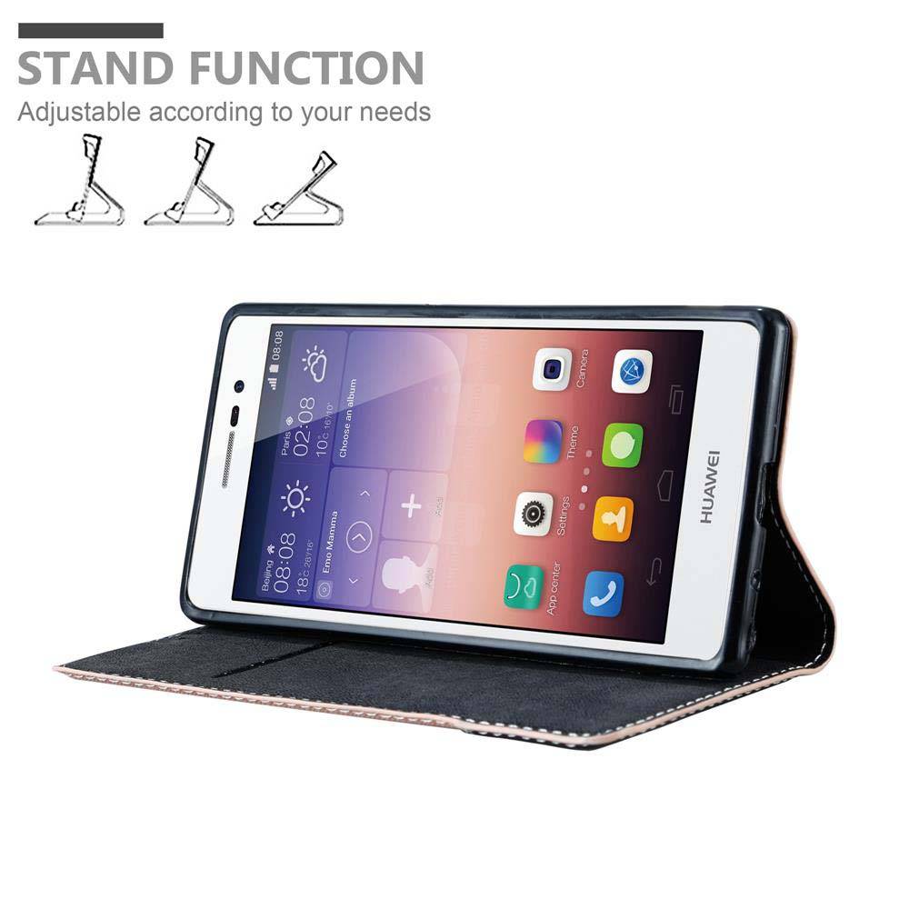 Cadorabo Hülle für Huawei ASCEND P7 Schutzhülle in Rosa SHandyhülle Book Case Etui Kunstleder
