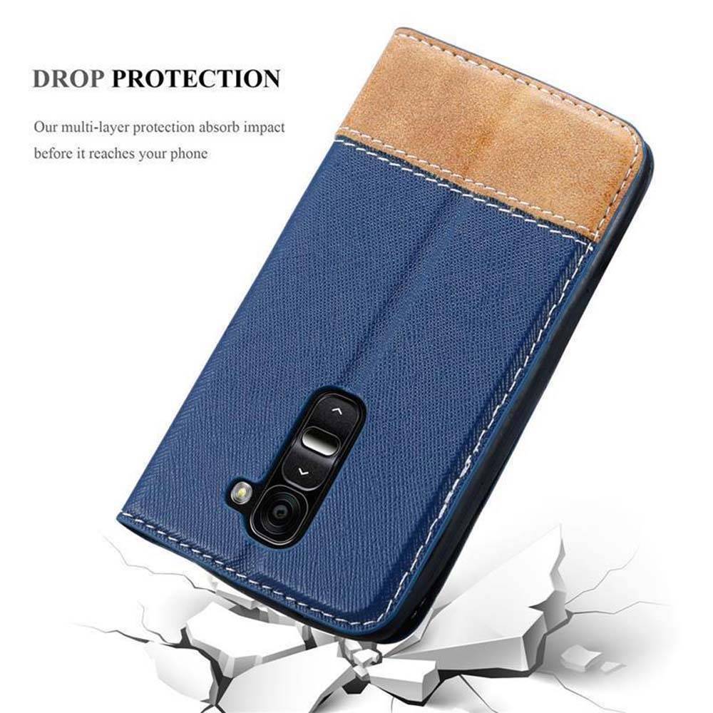 Cadorabo Hülle für LG G2 MINI Schutzhülle in Blau SHandyhülle Book Case Etui Kunstleder