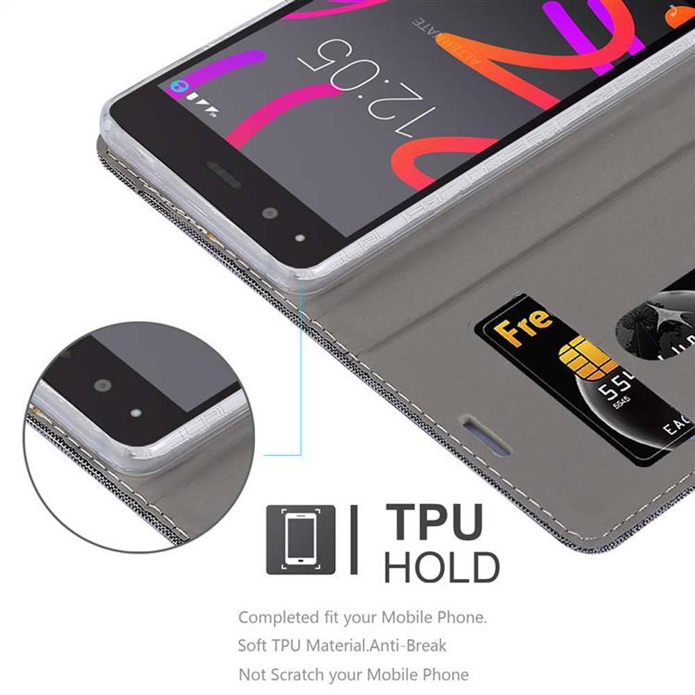 Cadorabo Hülle für BQ Aquaris M5 Schutzhülle in Grau Handy Hülle Etui Book Case Cover