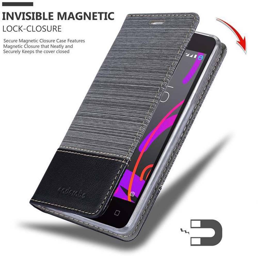 Cadorabo Hülle für BQ Aquaris M5 Schutzhülle in Grau Handy Hülle Etui Book Case Cover
