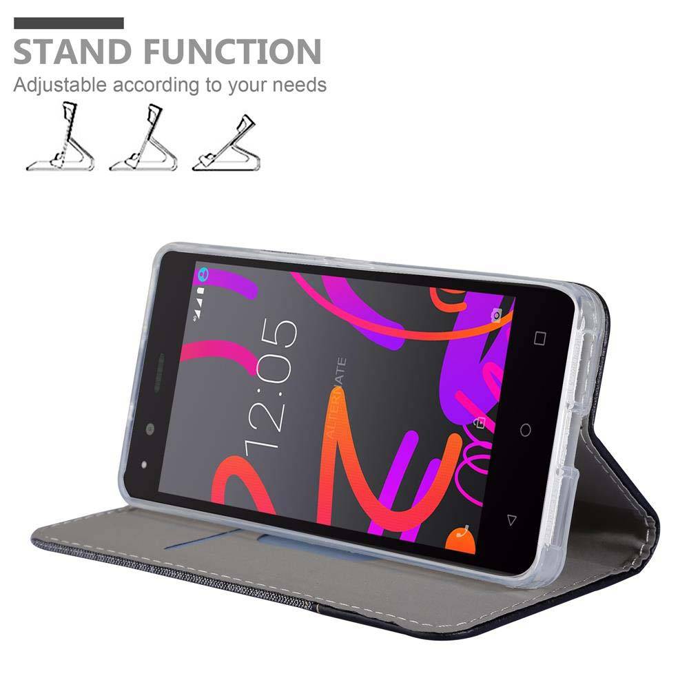 Cadorabo Hülle für BQ Aquaris M5 Schutzhülle in Grau Handy Hülle Etui Book Case Cover