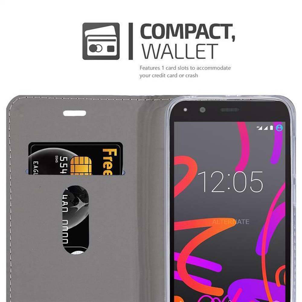 Cadorabo Hülle für BQ Aquaris M5 Schutzhülle in Grau Handy Hülle Etui Book Case Cover
