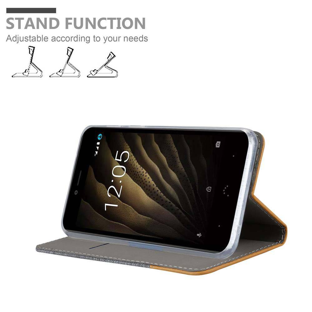 Cadorabo Hülle für BQ Aquaris U PLUS Schutzhülle in Grau Handy Hülle Etui Book Case Cover