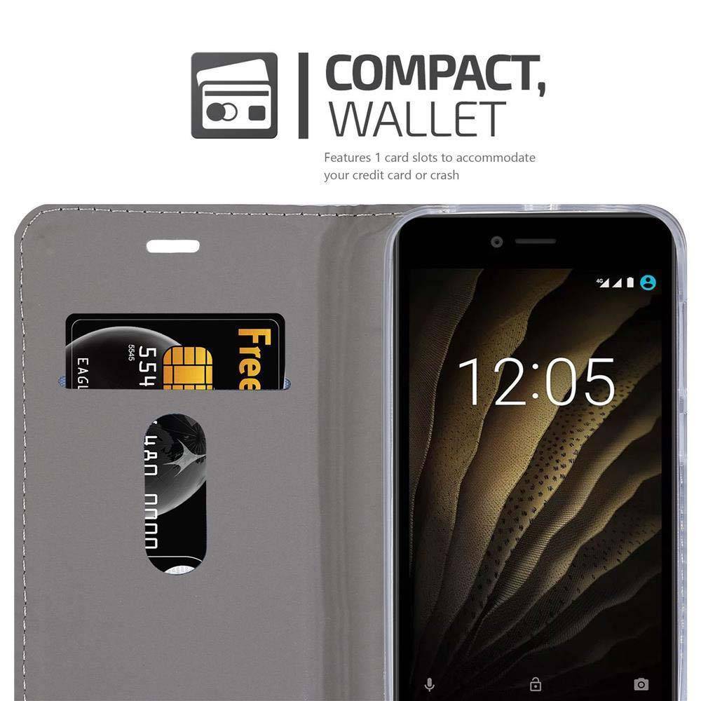 Cadorabo Hülle für BQ Aquaris U PLUS Schutzhülle in Grau Handy Hülle Etui Book Case Cover