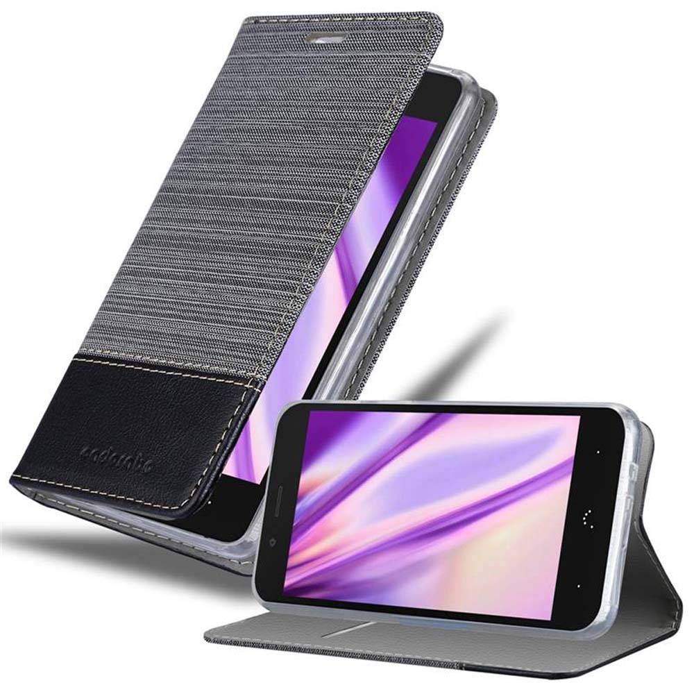 Cadorabo Hülle für BQ Aquaris X5 Schutzhülle in Grau Handy Hülle Etui Book Case Cover